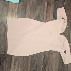 Elegant Off-Shoulder Dress in Light Pink